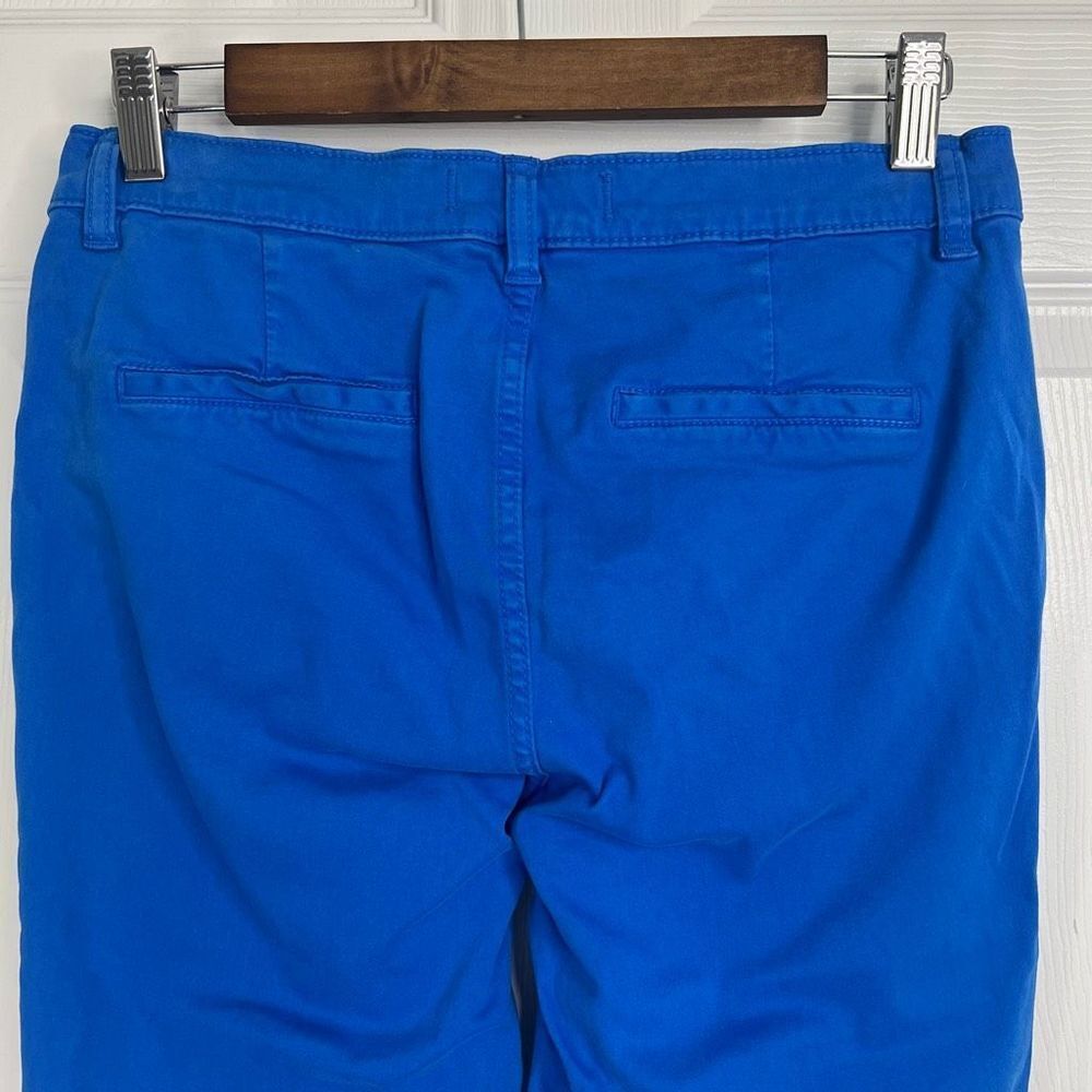Lila Ryan Blue Mid-Rise Flat Front Straight Leg Stretch Chino Cropped Pants Sz 4 - Picture 6 of 14
